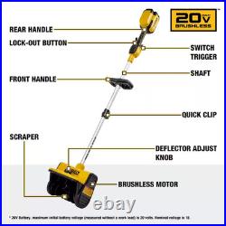 10 In. 20-Volt MAX Battery Powered Snow Shovel Snow Thrower with Adjustable Dire