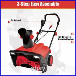 120V 15Amp Snow Blower 20 Electric Snow Thrower with180° Rotatable Chute 2 Lights