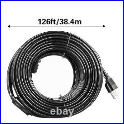 126ft Heat Roof Gutter De-icing Ice Snow Melter Cable Tape Kit with Thermostat