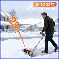 12'' Cordless Snow Shovel 20V Battery Powered Electric Snow Blower 2x 4000mah