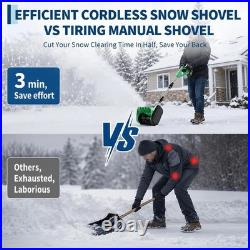 12'' Cordless Snow Shovel 21V Battery Powered Electric Fold Snow Thrower 2x4.0Ah