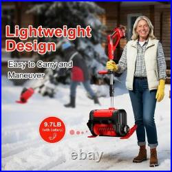 12'' Cordless Snow Shovel 21V Battery Powered Electric Snow Blower With2x Battery