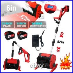 12'' Cordless Snow Shovel 21V Battery Powered Electric Snow Blower With2x Battery