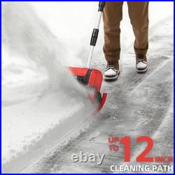 12'' Cordless Snow Shovel 21V Battery Powered Electric Snow Blower with2 Battery