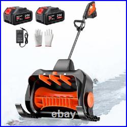 16'' 21V Cordless Snow Shovel Battery Powered Electric Snow Blower 2x 3000Mah