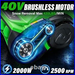 17 Cordless Snow Shovel 40V Electric Snow Thrower / Blower with2 5.2Ah Batteries 17 Cordless Snow Shovel 40V Electric Snow Thrower / Blower with2 5.2Ah Batteries