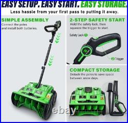 17 Cordless Snow Shovel 40V Electric Snow Thrower / Blower with2 5.2Ah Batteries 17 Cordless Snow Shovel 40V Electric Snow Thrower / Blower with2 5.2Ah Batteries