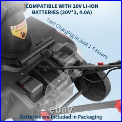 20Electric Snow Blower Cordless-Battery Snow Blower, LED Lights, Driveway, 23 FT