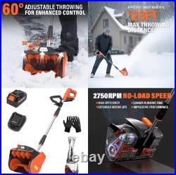 20V Cordless 12 Snow Shovel with LED Light, Adjustable Handle, 4.0Ah Battery Set