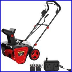20 40V Cordless Electric Snow Blower, Brushless Motor, Dual 20V Battery