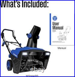 20 Corded Electric Snow Blower 1800W Steel Auger LED Lights Adjustable Chute