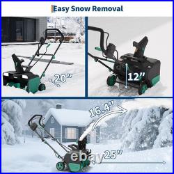 20 Corded Electric Snow Blower with Dual LED Lights 180° Chute for 25FT Throw