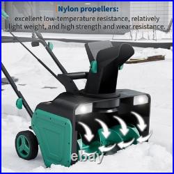 20 Corded Electric Snow Blower with Dual LED Lights 180° Chute for 25FT Throw