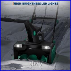 20 Corded Electric Snow Blower with Dual LED Lights 180° Chute for 25FT Throw