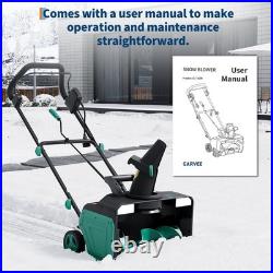20 Corded Electric Snow Blower with Dual LED Lights 180° Chute for 25FT Throw