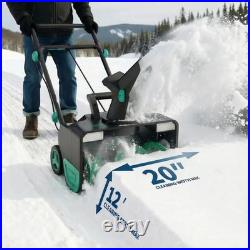20 Electric Snow Blower Corded Brushless Motor 20 Width 12 Depth 25FT Throw