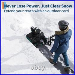 20 Electric Snow Blower Corded Brushless Motor 20 Width 12 Depth 25FT Throw
