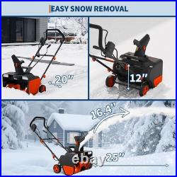 20 Electric Snow Blower, Corded Snow Blower, 25FT Throwing Distance withLED Light