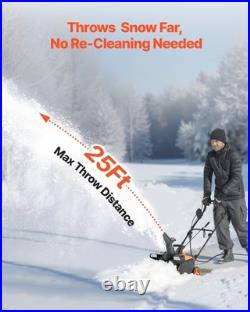 20 Inch 15A Corded Snow Blower with Rotating Chute for Driveway 25FT Throw
