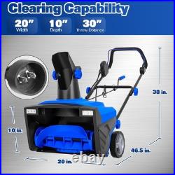 20 Inch 15 Amp Snow Blower, Walk-Behind Corded Electric Snowblower with Dual LED