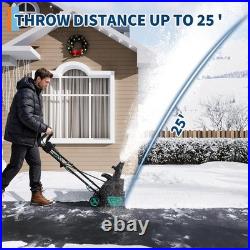 20 Powerful Electric Snow Blower 15-Amp Brushless Motor 25ft Throw & 180° Chute