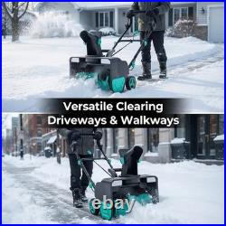 20 Powerful Electric Snow Blower 15-Amp Brushless Motor 25ft Throw & 180° Chute