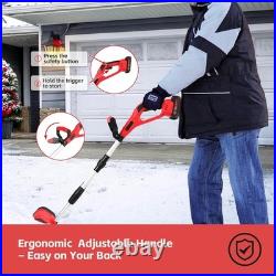 21V Cordless Snow Shovel 12 Foldable Battery Snow Blower + 2Battery&Charger