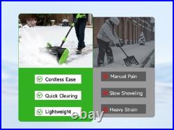 21V Cordless Snow Shovel, 16-Inch Cordless Snow Blower with 2x 3000mah -Kit