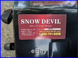 26 Snow Devil Snow Thrower Blower Machine Electric Start 208cc Gas DB7651-26