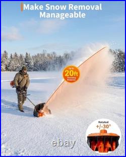 2.0HP Gas Snow Shovel 43CC, 2-Stroke Engine with 20 Ft Throw Distance for Driveway