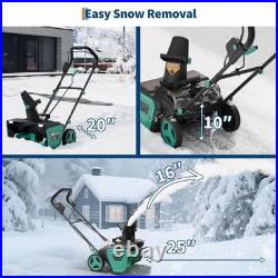 2×20V Cordless Snow Blower 20 Electric Snowblower with 4.0Ah Battery Brushless