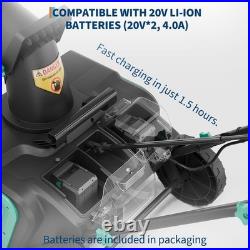 2×20V Cordless Snow Blower 20 Electric Snowblower with 4.0Ah Battery Brushless