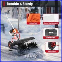 2-Stroke Walk-Behind Power Snow Sweeper 37.4 Gasoline Broom Snow Machine USA