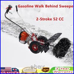2-Stroke Walk-Behind Power Snow Sweeper 37.4 Gasoline Broom Snow Machine USA
