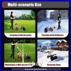 2-Stroke Walk-Behind Power Snow Sweeper 37.4 Gasoline Broom Snow Machine USA