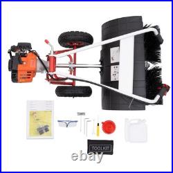 2-Stroke Walk-Behind Power Snow Sweeper 37.4 Gasoline Broom Snow Machine USA