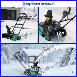 2x20V Brushless Cordless Snow Blower, 180° Rotating Chute, Dual LED Lights