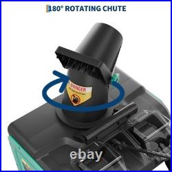 2x20V Brushless Cordless Snow Blower, 180° Rotating Chute, Dual LED Lights