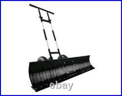 36In Galvanized Blade Heavy-Duty 2-Wheel Snow Pusher Hand Plow for Snow Removal