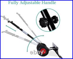 36in Heavy Duty Steel Snow Shovel Pusher for Driveway with Wheels Snow Removal