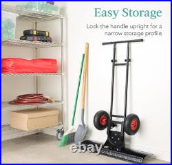 36in Heavy Duty Steel Snow Shovel Pusher for Driveway with Wheels Snow Removal