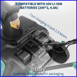 40V 20 Brushless Cordless Snow Blower with 2x4.0Ah Battery Charger & LED Lights 40V 20 Brushless Cordless Snow Blower with 2x4.0Ah Battery Charger & LED Lights