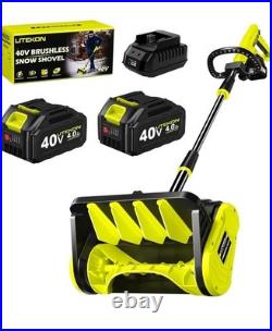 40V Brushless Cordless Snow Shovel, 13-Inch Electric Snow Blower with 2X 4.0Ah B