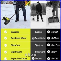 40V Brushless Cordless Snow Shovel, 13-Inch Electric Snow Blower with 4.0Ah Batt
