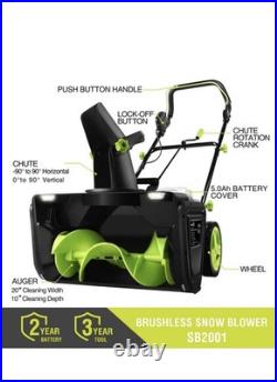 40V Electric Snow Blower Cordless 2 x 5.0Ah Battery With Battery and Charger