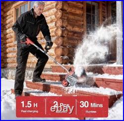 40V Electric Snow Shovel 16.5in Brushless Cordless with Wheels 2x5Ah Battery LED