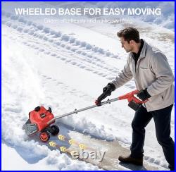 40V Electric Snow Shovel 16.5in Brushless Cordless with Wheels 2x5Ah Battery LED