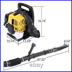 52CC 2-Cycle 550&636CFM Gas Backpack Leaf Blower Snow Blower With Extention Tube