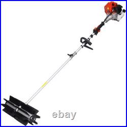 52CC 2-Stroke Gas Broom Sweeper 24 Nylon Brush 1700W for Snow Leaves EPA Red
