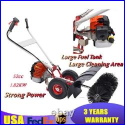 52CC Gas Power Nylon Brush Broom Sweeper Walk Behind Snow Sweeper Snow Clean